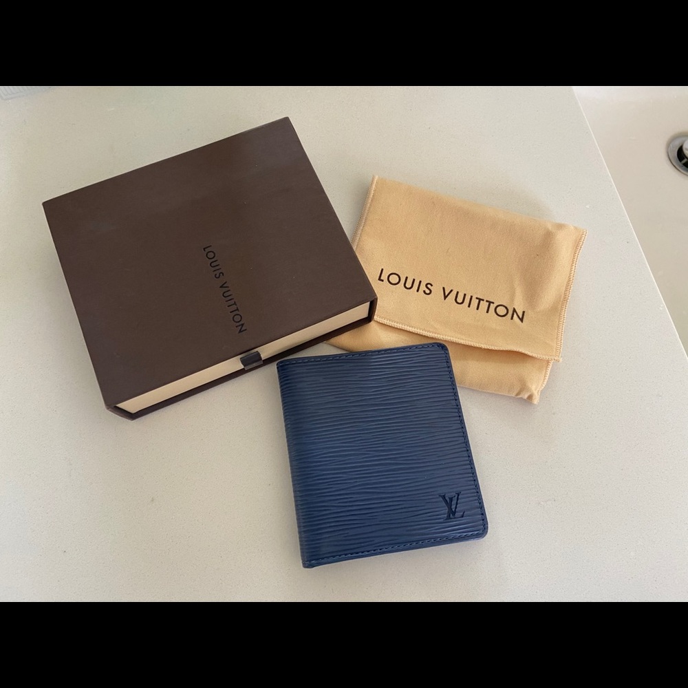 Louis Vuitton Navy Textured Wallet